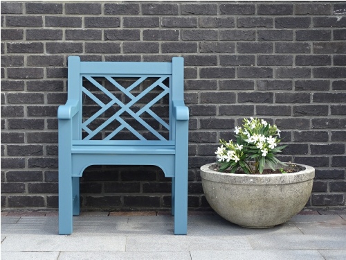 Chinoiserie Armchairs painted Morning Blue Chinoiserie Armchairs painted Morning Blue