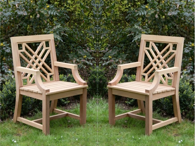 Garden Wooden Armchair / Chair with Arms - The Pavilion Style