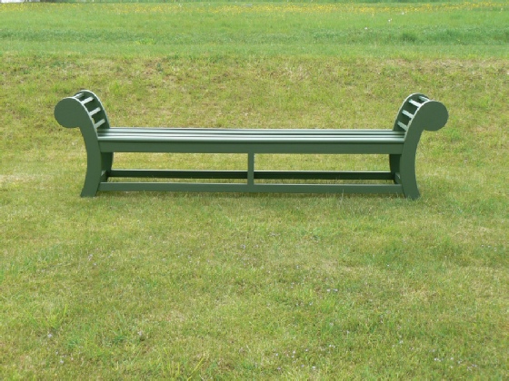 Large Edo Backless Bench painted Forest Green