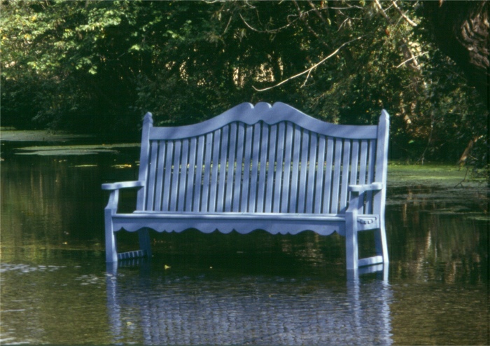Four Seater Garden Seat - Edwardian Style painted Dolphin Blue