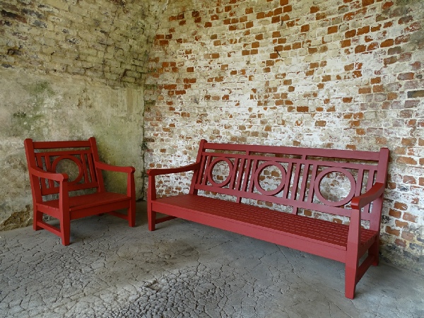 Leagrave 3 Seater Sofa & Lounger Chair painted Bronze Red Leagrave 3 Seater Sofa & Lounger Chair painted Bronze Red