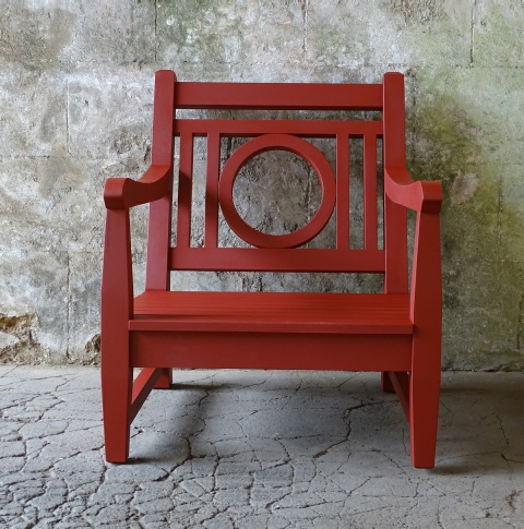 Leagrave Lounger Chair painted Bronze Red