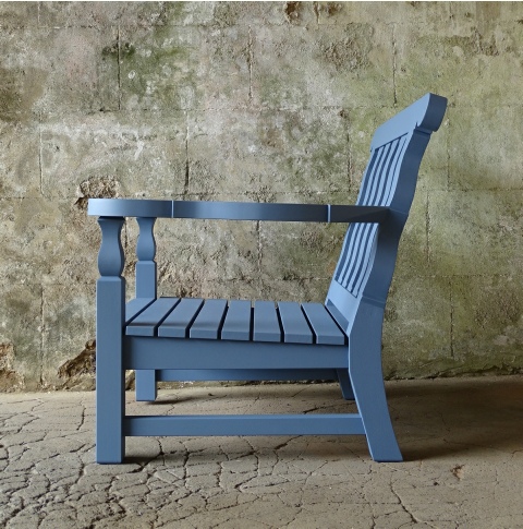 Solomonic Lounger Chair painted Morning Blue