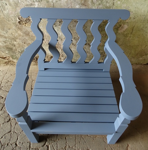 Solomonic Lounger Chair painted Morning Blue