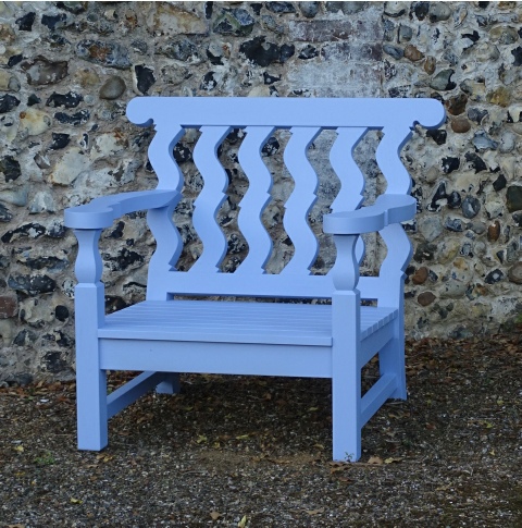 Solomonic Lounger Chair painted Plumbago Blue
