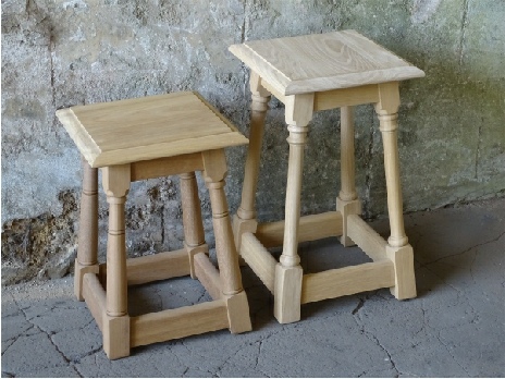 Stool Splayed Turned Legs - 35cms Square Tops