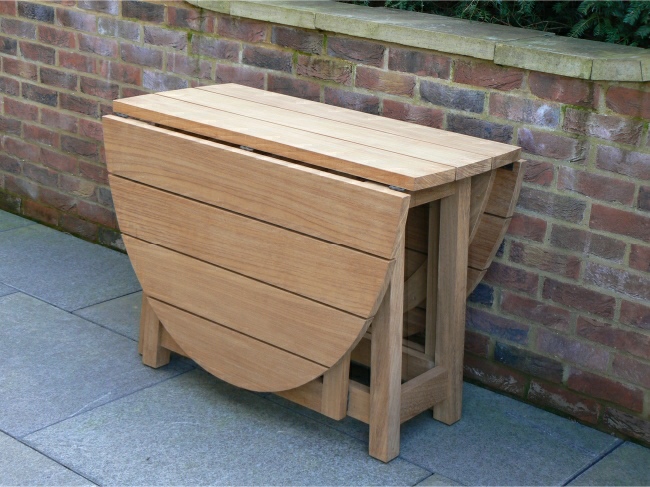 Garden Wooden Table - Oval Table, gateleg style