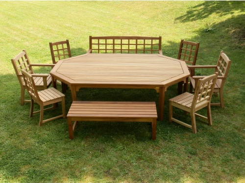 Octagonal Table - Elongated Style, and Dior Chairs