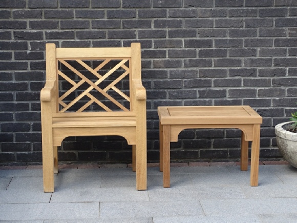 Half Hadham Low Table & Chinoiserie Armchair