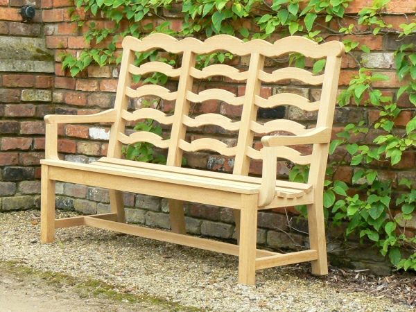 Ladderback Three Seater Seat Three Seater Garden Seat - Ladderback Style