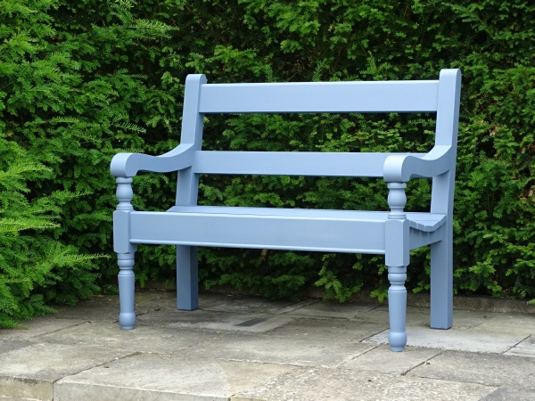 Garden Wooden Seat - Estate 2 Seater, painted Morning blue