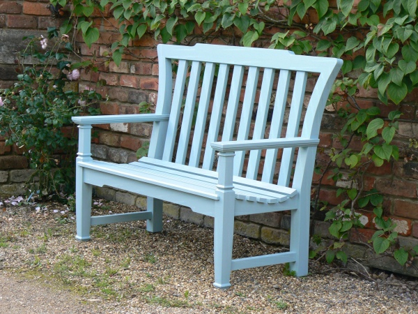 Two Seater Garden Seat - Leighton Style painted Dix Blue