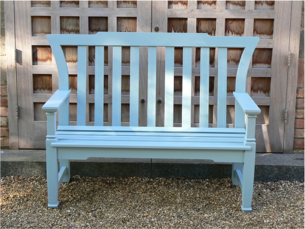Two Seater Garden Seat - Leighton Style painted Dix Blue