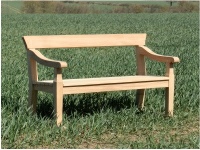 Two Seater Garden Seat - Traditional Park Two Seater with Single Back, on Skids