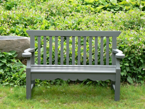 Two Seater Garden Seat - Peacock Style painted Grey